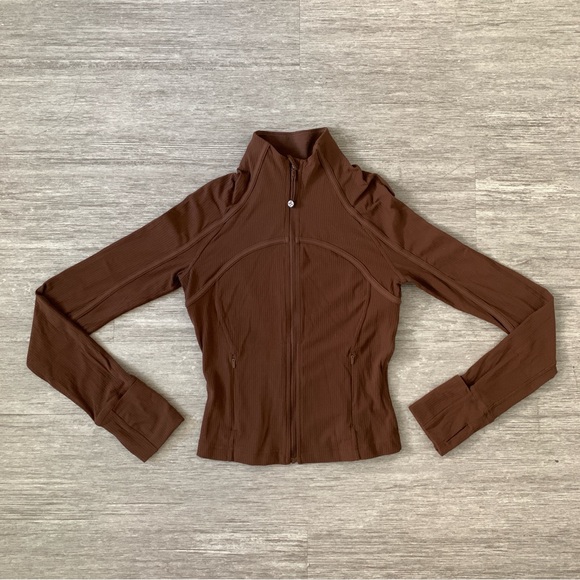 RARE Lululemon Ribbed Nulu Cropped Define Jacket Java - Picture 1 of 9